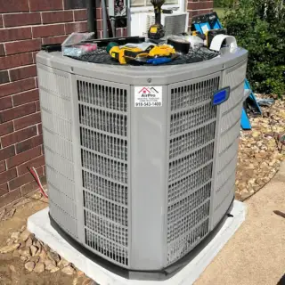 A newly installed HVAC unit.