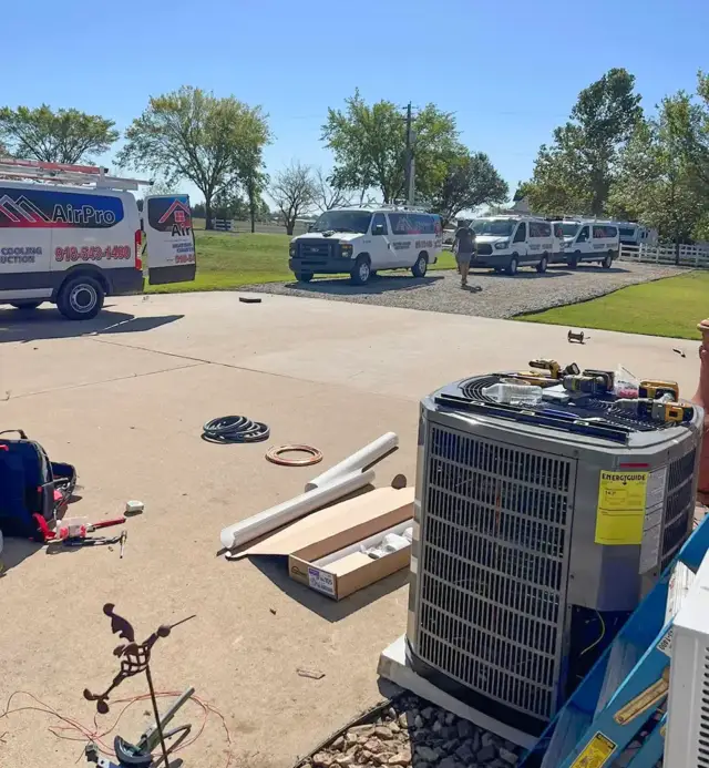 Preparing to install a new American Standard HVAC system.