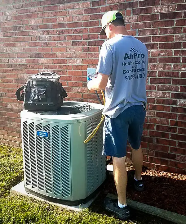 One of our owners personally making an AC service call for a customer