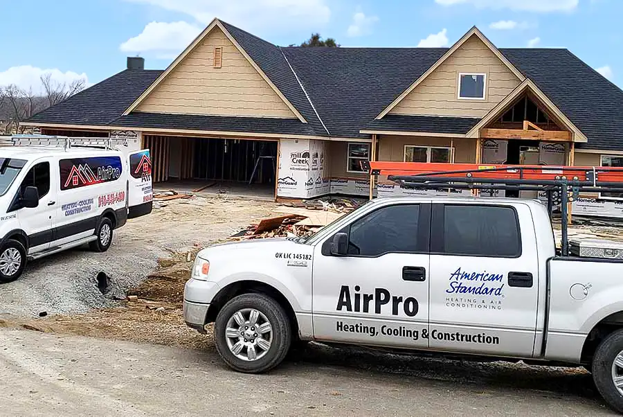 HVAC installation on a newly constructed home
