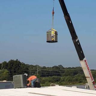 Rooftop Unit On Crane 2