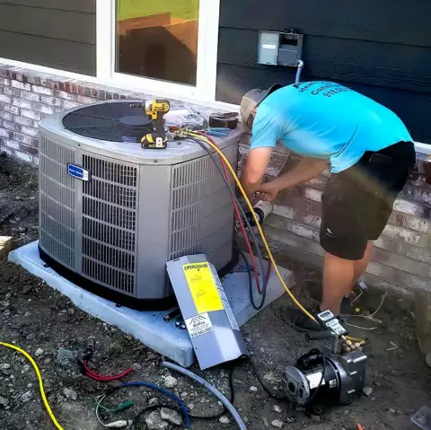 Our HVAC technician diagnosing a cooling problem with this customer's AC unit